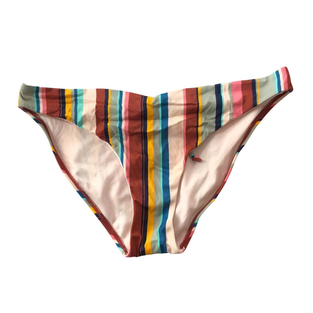 No Boundaries Bikini Bottom Tie Detail Striped Colorful XL